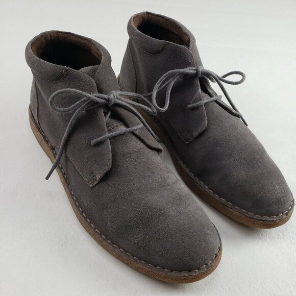 Born Sampson Suede Chukka Boot Mens 11 Gray Lace Up Comfort Ankle Shoe - Picture 1 of 11
